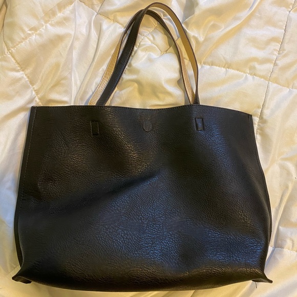 JustFab MONTAGE reversible black/gold tote - Picture 6 of 13